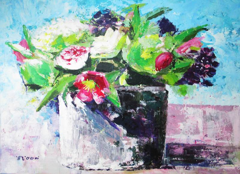 Corrie Nuijen-Bloem schilderij bloemen