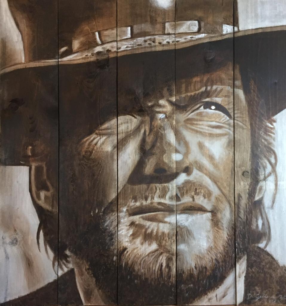 Dick van Gelderen schilderij Clint Eastwood